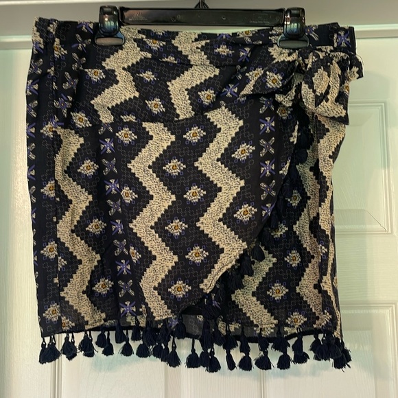 Mango - wrap skirt with tie & tassels - size M - Picture 1 of 4